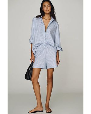 Anine Bing Ramy Drawstring Shorts - Blue
