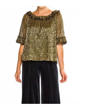 Sara Campbell Candace Ruffle Neckline Top - Black