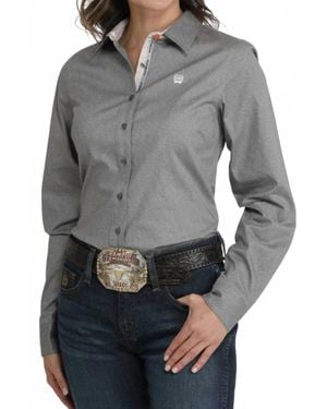 Cinch Paisley Button Down Western Shirt - Gray