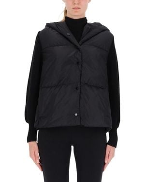 Canada Goose Quilted Hoodie With Knit Sleeves - Black
