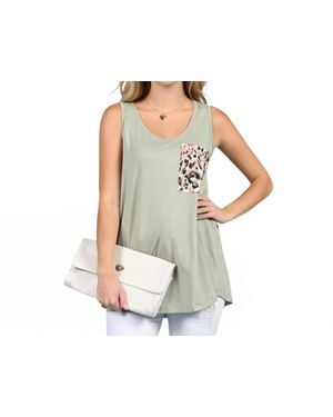 Ninexis Leopard Print Pocket Tank Top - Multicolor