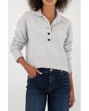 Kut From The Kloth Lilia Long Sleeve Top - Gray