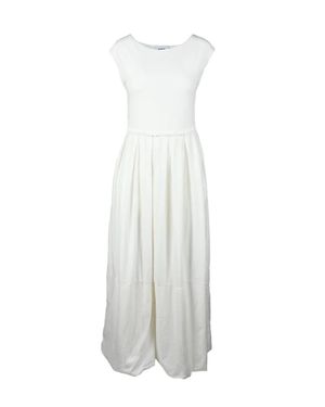 Alpha Studio Long Dress Cotton And Elastane - White