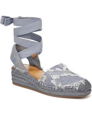 Franco Sarto Britney Sandal Wrap Around Ankle Espadrille Rhs8347 - Blue