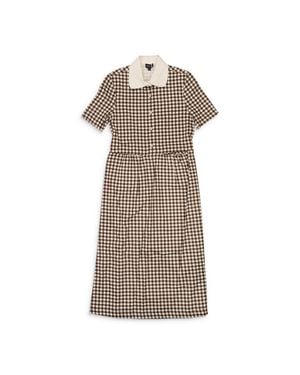 CALLIPYGIAN Gingham Pocket Sun Dress - Natural