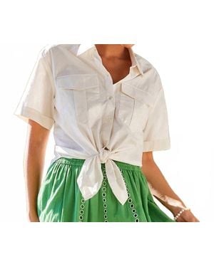 Karen Kane Tie Front Top - Green