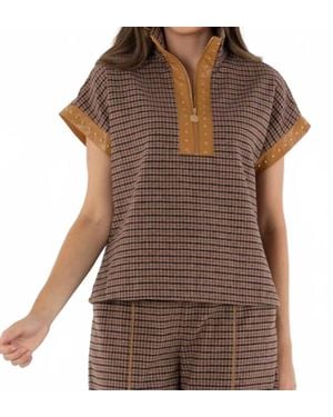 Emily Mccarthy Poppy Tweed Top - Brown