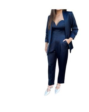Lavender Brown Paulina Jumpsuit - Blue