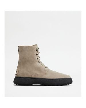 Tod's W. G. Lace-Up Ankle Boots - Brown