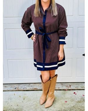 ..,merci The Hannah Button Down Dress - Gray