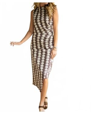 Sail To Sable Wrap Midi Dress - Metallic