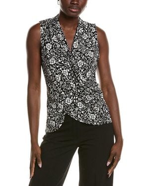 Vince Camuto Front Cross Over Wrap Tank Top - Black