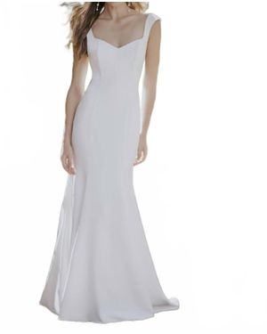 Allure Bridals Sheath Wedding Dress - White