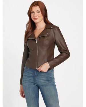Guess Jacki Faux-Leather Jacket - Blue
