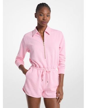 Michael Kors Outlet Logo Jacquard Romper - Pink