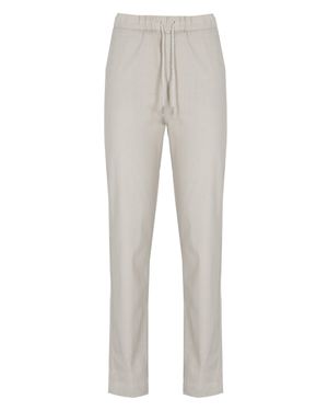 Panicale Elastic Waist Linen Pants - Gray