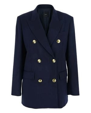 Pinko Double-Breasted Tailored Jacket With-Tone Accents - Blue