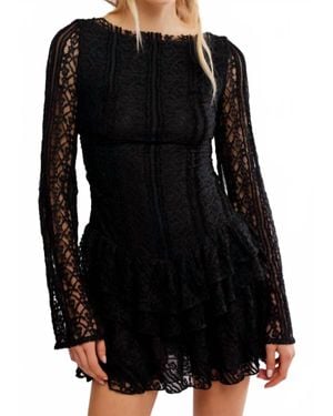 Free People Tabby Lace Mini Dress - Black