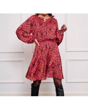 EsQualo Francette Fancy Sleeve Sensation Mini Dress - Red