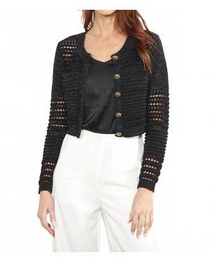 Zero Degrees Celsius Lurex Crop Cardigan - Black
