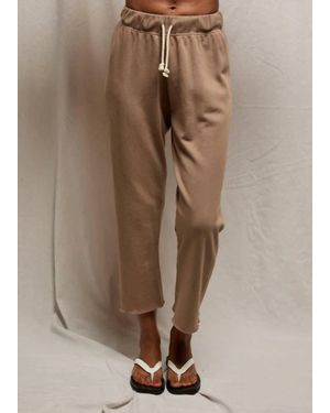PERFECTWHITETEE Jamaica Beach Fleece Drawstring Pant - Natural