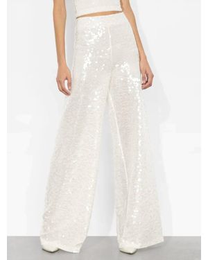 Alice + Olivia Athena Sequin Pant - White