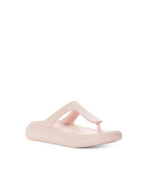 Stuart Weitzman Stuflex Sandals Rosewater Slip On Wedge Thong Khd574 - Pink