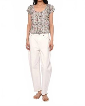 LOVE THE LABEL Vanda Scoop Neck Top - White