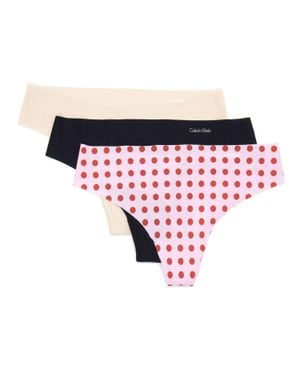 Calvin Klein Invisibles 3 Pack Thong - Red