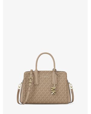 MICHAEL Michael Kors Mk Laila Small Signature Logo Satchel - Green