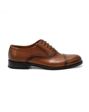 Hakki Cinque Leather Oxford Shoes - Brown