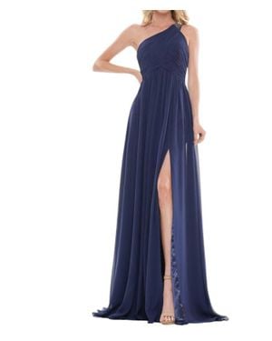 Colors Dress One Shoulder Long Dress - Blue