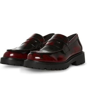Steve Madden Lyris Loafers Burgundy Lug Sole Moc Toe Shoes Htat416 - Black