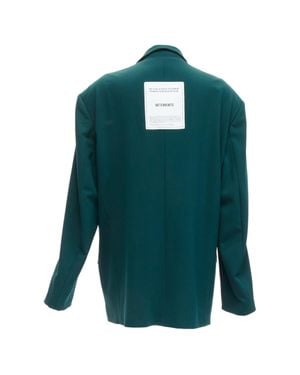Vetements Forest Logo Patch Back Oversized Double-Breasted Blazer - Green