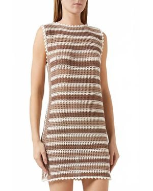 MY BEACHY SIDE Elia Hand-Crochet Mini Dress - Brown