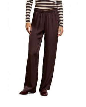 PERFECTWHITETEE Camille Luxe Satin Pant - Red