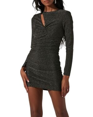 Astr Akira Long Sleeve Minidress - Black
