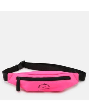 KARL LAGERFELD Neon Nylon Rue St. Guillaume Belt Bag - Pink