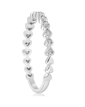 Pompeii3 Stackable Diamond Wedding Ring 14K - Metallic