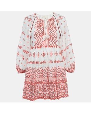Maje Embroidered Cotton Rolipa Mini Dress