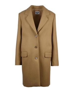 Moschino Tailored Virgin Wool-Blend Formal Coat - Natural