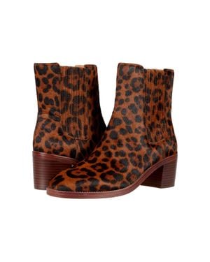 Madewell Desi High Shaft Chelsea Boot Maple Syrup Multi Leopard Ma422-984 - Brown