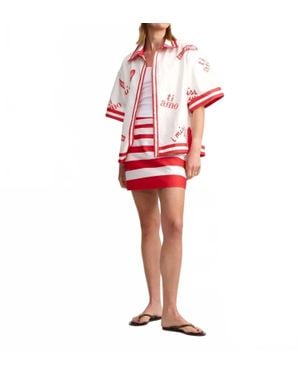 Aston Studio Neri Denim Shirt - Red
