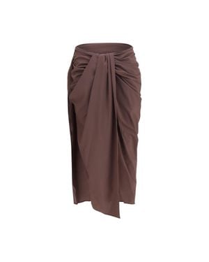 Jacquemus Polyester Midi Skirt - Brown