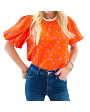 Thml Maggie Puff Sleeve Blouse - Orange