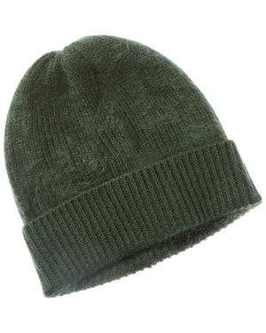 Sofiacashmere Brushed Cashmere Chunky Rib Hat - Green