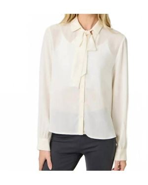 Mystree Diana Detachable Tie Neck Blouse - White