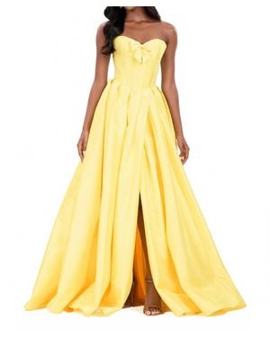 Ashley Lauren Regal Strapless Mikado Ballgown - Yellow