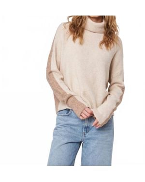 John + Jenn Tino Color Block Cowl Sweater - Blue