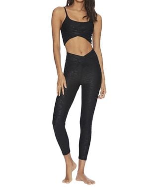 Beach Riot Leopard Twist Legging - Black